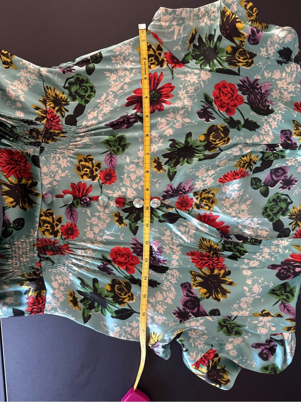 Betsey Johnson Mint Green Floral Button-Front Midi Dress - Picture 5 of 6
